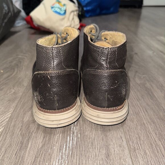 Cole Haan Grand OS Chukka Boots Men's 11M Brown Pebbled Leather Cap Toe Comfort - Picture 4 of 7